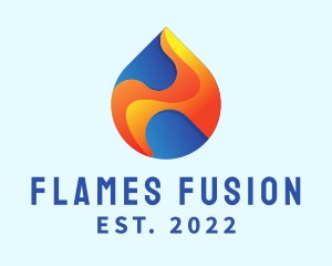 Gradient Flame Drop logo design