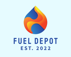 Petrol - Gradient Flame Drop logo design