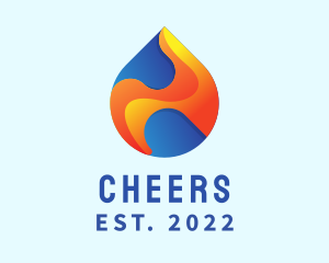 Kerosene - Gradient Flame Drop logo design