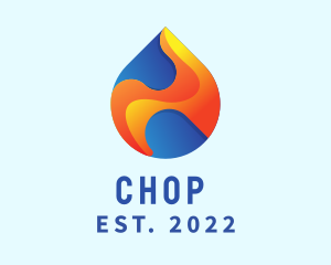 Heating - Gradient Flame Drop logo design