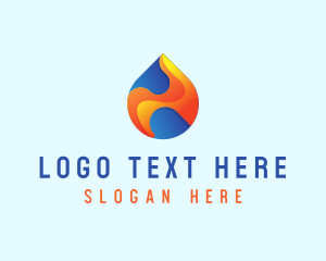 Gradient Flame Drop logo design