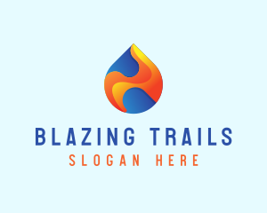 Gradient Flame Drop logo design