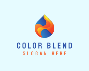 Gradient Flame Drop logo design