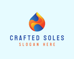 Gradient Flame Drop logo design