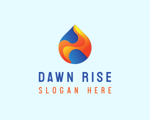 Gradient Flame Drop logo design