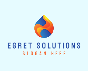 Gradient Flame Drop logo design