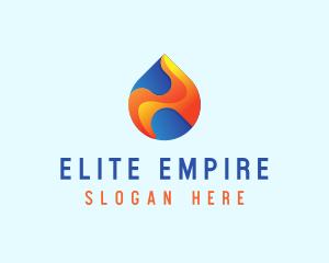 Gradient Flame Drop logo design