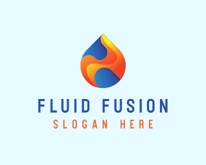 Gradient Flame Drop logo design