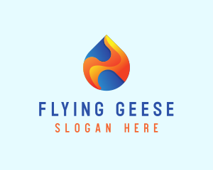 Gradient Flame Drop logo design