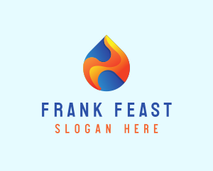 Gradient Flame Drop logo design