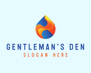 Gradient Flame Drop logo design