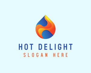 Gradient Flame Drop logo design