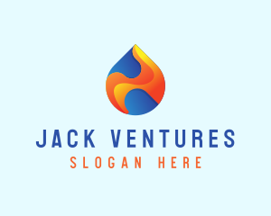 Gradient Flame Drop logo design