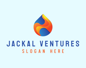 Gradient Flame Drop logo design