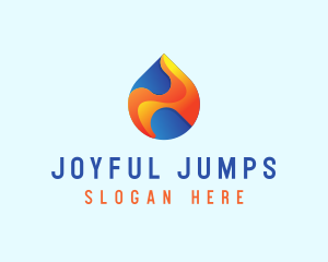 Gradient Flame Drop logo design