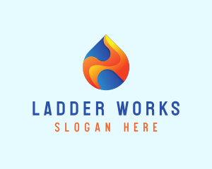 Gradient Flame Drop logo design