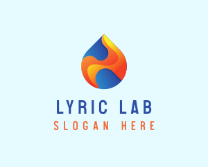 Gradient Flame Drop logo design