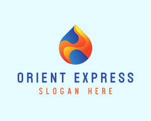 Gradient Flame Drop logo design