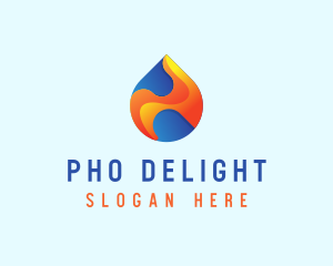 Gradient Flame Drop logo design