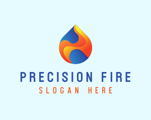 Gradient Flame Drop logo design