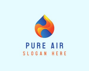 Gradient Flame Drop logo design