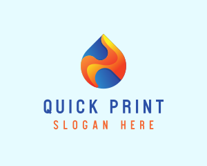 Gradient Flame Drop logo design