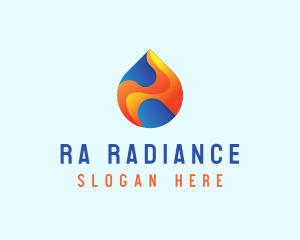 Gradient Flame Drop logo design