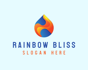 Gradient Flame Drop logo design