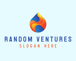 Gradient Flame Drop logo design