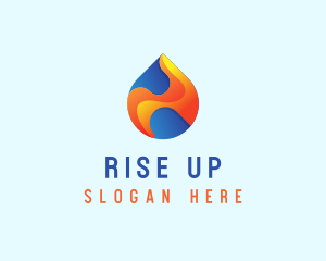 Gradient Flame Drop logo design