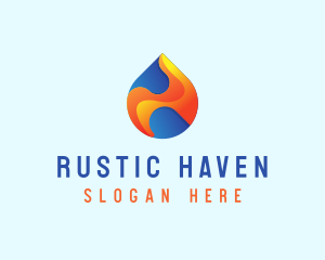 Gradient Flame Drop logo design