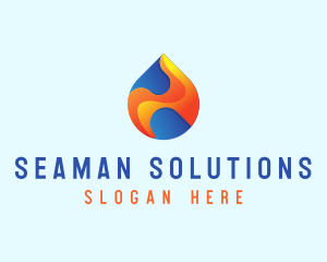 Gradient Flame Drop logo design