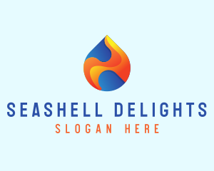 Gradient Flame Drop logo design