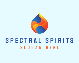 Gradient Flame Drop logo design