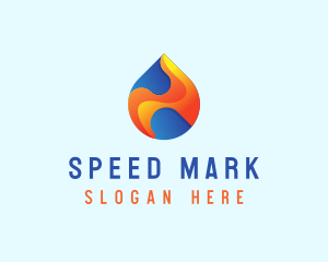 Gradient Flame Drop logo design