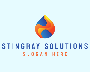 Gradient Flame Drop logo design