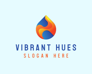 Gradient Flame Drop logo design