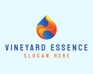 Gradient Flame Drop logo design