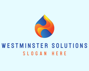 Gradient Flame Drop logo design