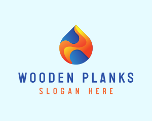 Gradient Flame Drop logo design