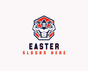 Crossfit - Fitness Muscular Man logo design