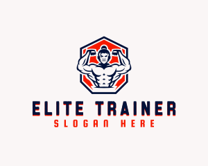 Fitness Muscular Man logo design