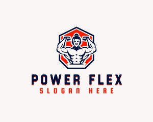 Muscular - Fitness Muscular Man logo design