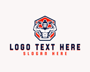 Fitness Muscular Man Logo