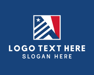 American - Flag Stripes Letter N logo design
