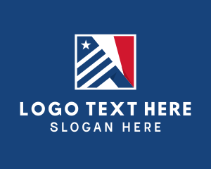 Usa - Flag Stripes Letter N logo design