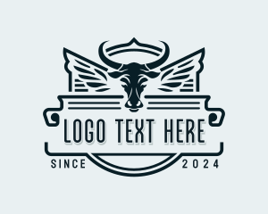 Wings - Bullfighting Rodeo Bull logo design