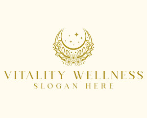 Wellness Moon Floral logo design