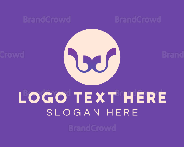 Purple Ribbon Letter W Logo