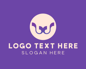 Makeup - Purple Ribbon Letter W logo design
